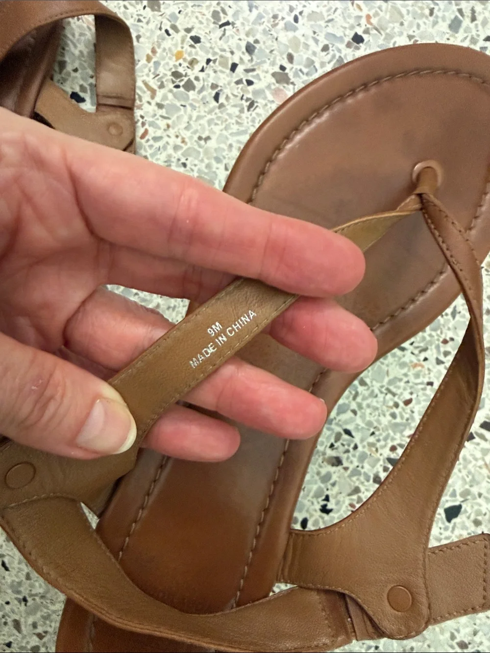 Tory Burch Minnie brown travel sandal flat 9 leather